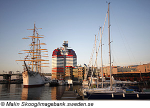 Blick auf den Hafen von GÃ¶teborg